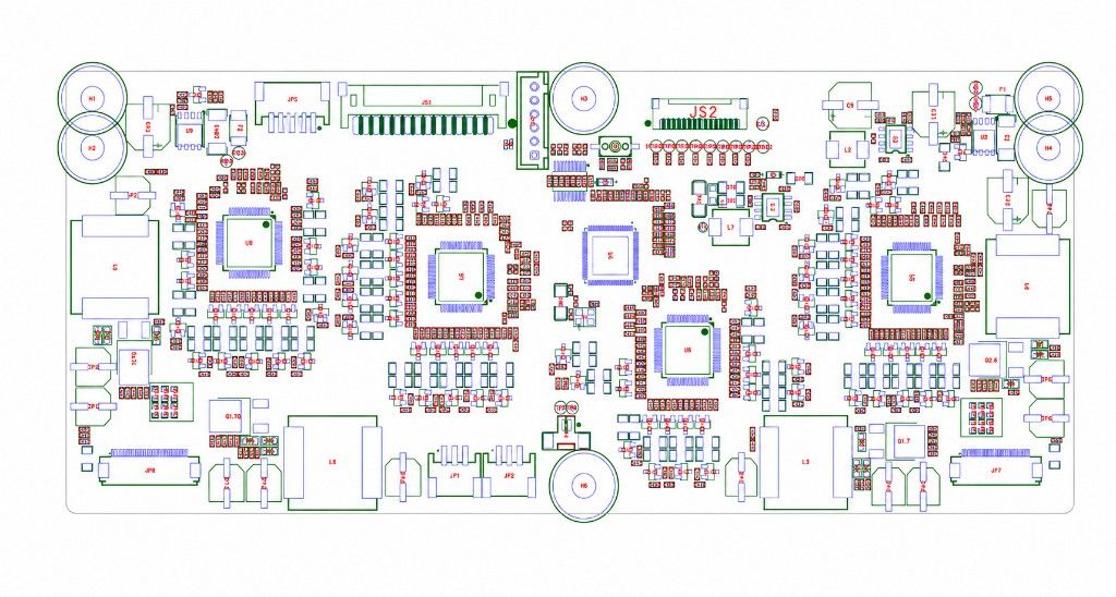 PCB placement and DFM review drawing.